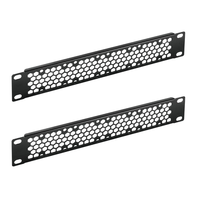 Tecmojo Vented 1U Blank Rack Mount Panel, Steel Patch Panel Filler for 10" Width Server Rack, Network Cabinet, Data Center, Home Labs, Black (2 Pack)