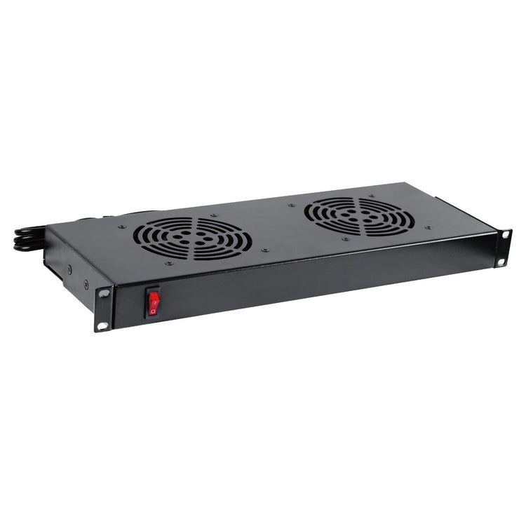 Tecmojo 1U Server Rack Mount Cooling Fans, Cooling System Exhaust Airflow with 2 Fans for 19 inch Server Rack, Cabinet, Home Theater