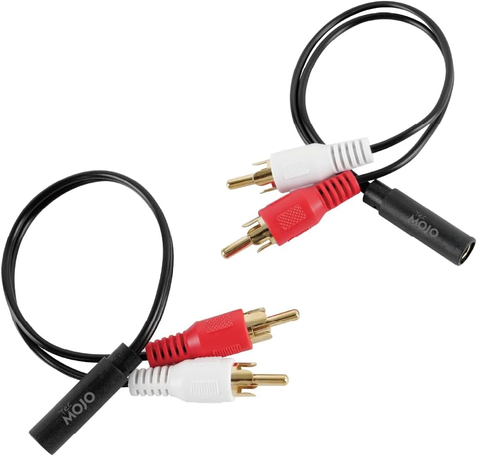 Tecmojo 2 Pack Audio Y Cable 3.5mm Female to 2 RCA Splitter Male Audio Y Cable, Gold Plated Adapter for TV, Smartphones, Record Player, MP3, Tablets, Speakers, Home Theater