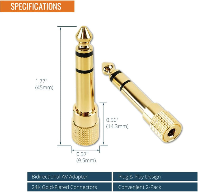 Tecmojo 2 Pack Audio Y Cable 3.5mm Female to 2 RCA Splitter Male Audio Y Cable, Gold Plated Adapter for TV, Smartphones, Record Player, MP3, Tablets, Speakers, Home Theater