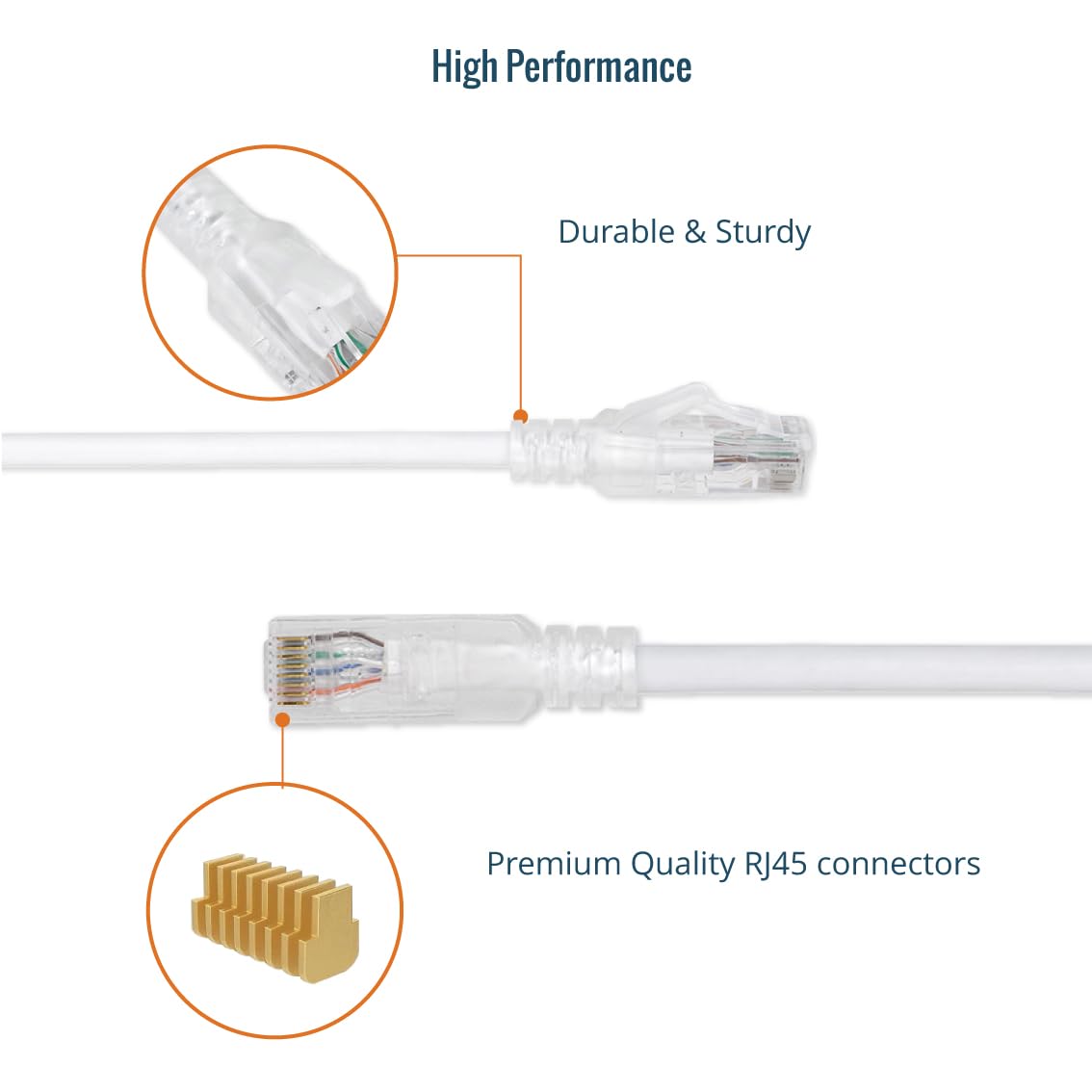 Tecmojo Ethernet Patch Cable 0.5M, 6 Pack, CAT6 UTP Gigabit LAN Network Cable, Pure Copper LSZH RJ45 Snag-Free Patch Cord Black