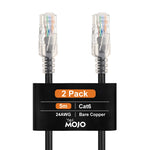 Tecmojo Ethernet Patch Cable 0.5M, 6 Pack, CAT6 UTP Gigabit LAN Network Cable, Pure Copper LSZH RJ45 Snag-Free Patch Cord Black