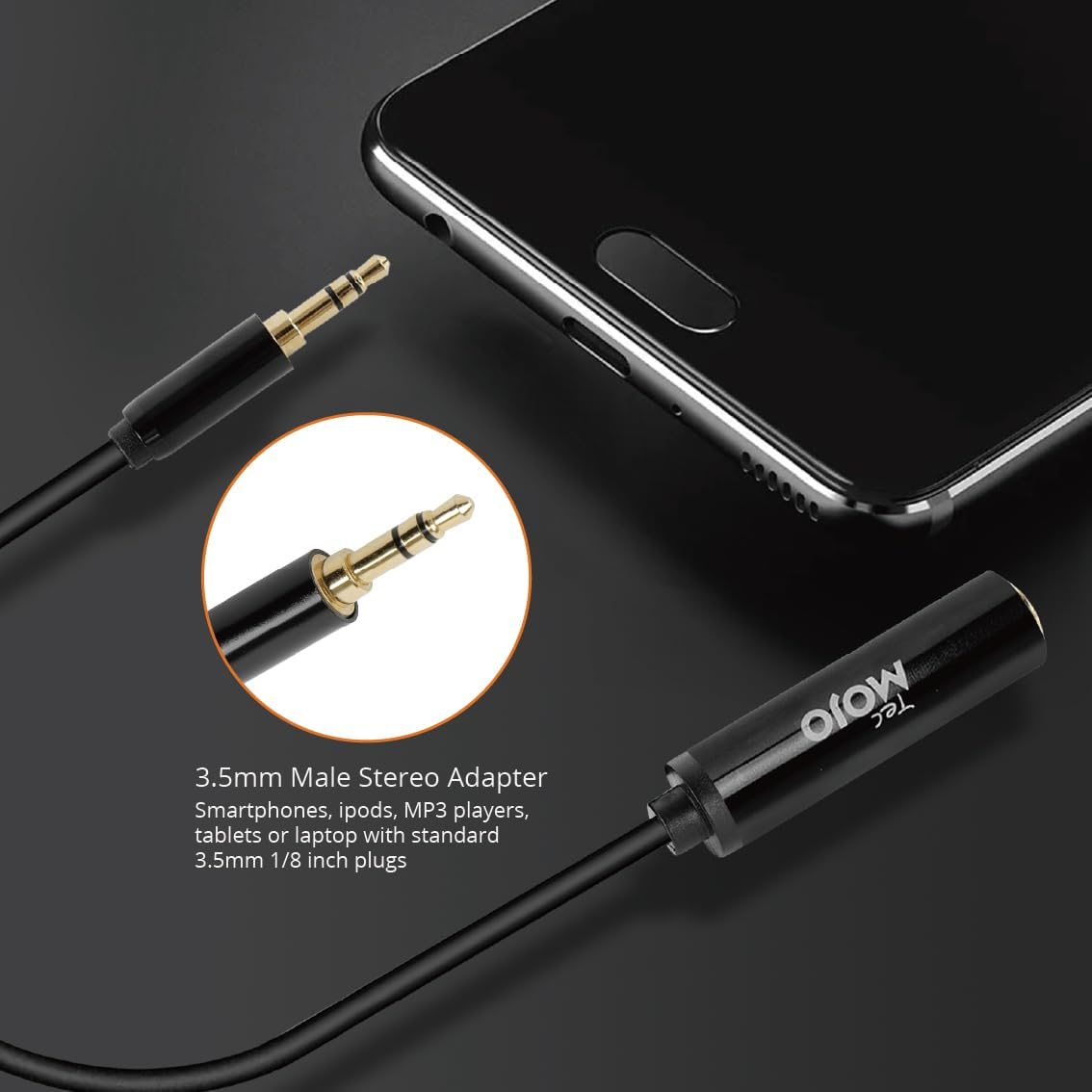 Tecmojo 2 Pack Audio Y Cable 3.5mm Female to 2 RCA Splitter Male Audio Y Cable, Gold Plated Adapter for TV, Smartphones, Record Player, MP3, Tablets, Speakers, Home Theater