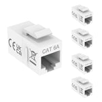Tecmojo Keystone Coupler Cat6A UTP (25, White, Cat6A)