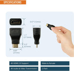 Tecmojo 8K HDMI Coupler, HDMI 2.1 Female to Female Connector Extender Gold-Plated High-Speed, Support 8K@60Hz / 4K@120Hz for Laptop, PC, Monitor, Projector, Roku TV, 2 Pack, Grey