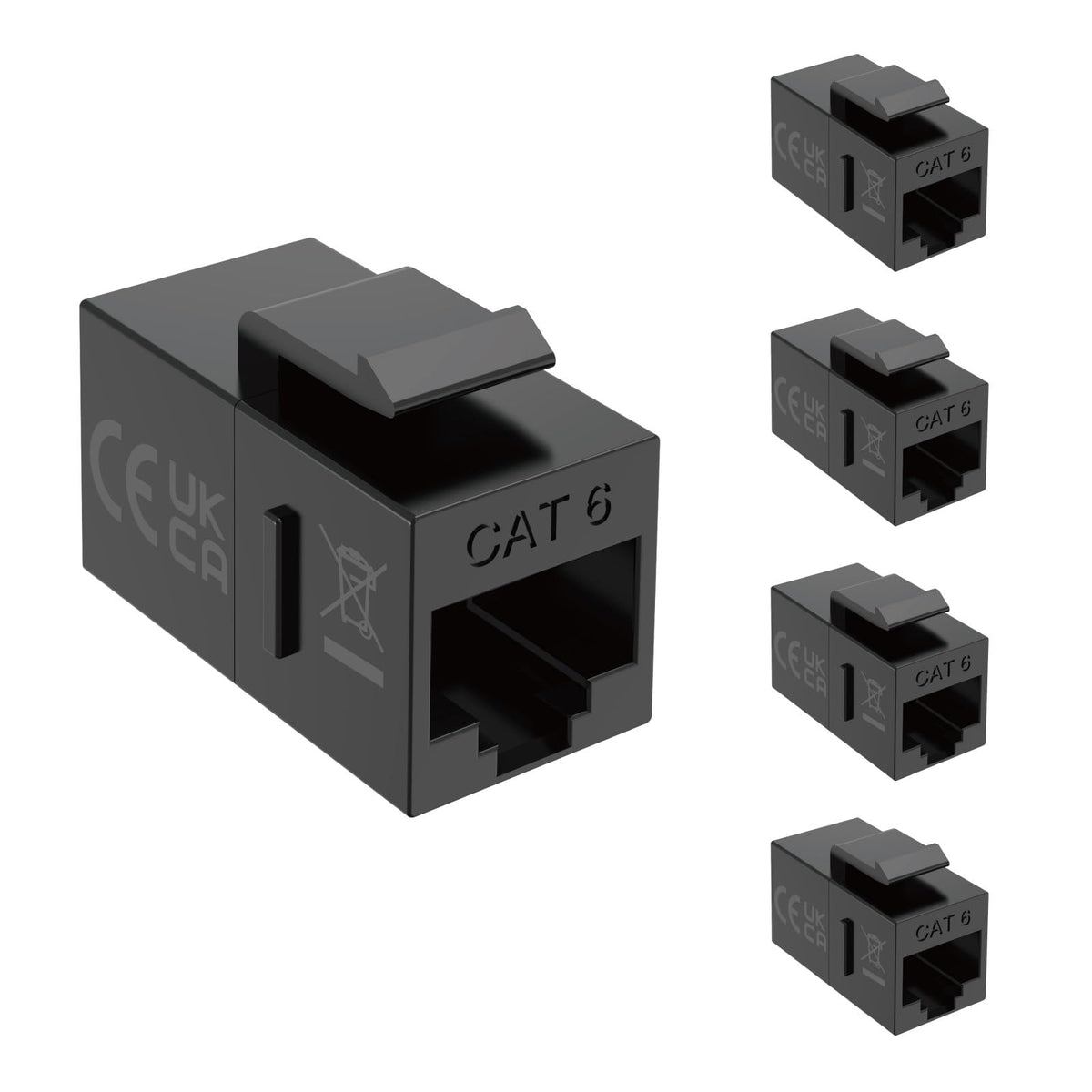Tecmojo Keystone Coupler Cat6 UTP (Cat6 Black 25pack)