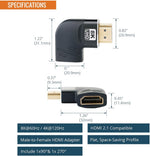 Tecmojo 8K HDMI Coupler, HDMI 2.1 Female to Female Connector Extender Gold-Plated High-Speed, Support 8K@60Hz / 4K@120Hz for Laptop, PC, Monitor, Projector, Roku TV, 2 Pack, Grey