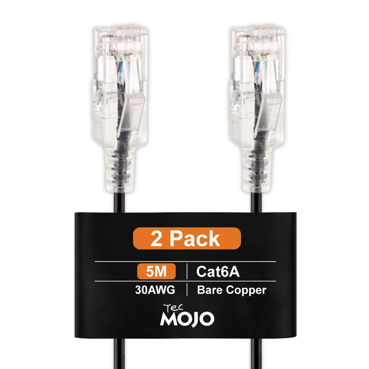 Tecmojo Ultra Slim 12 Pack,0.5M CAT6A Ethernet Patch Cable,UTP 10 Gigabit LAN Network Cable,30AWG LSZH RJ45 Patch Cord,Blue