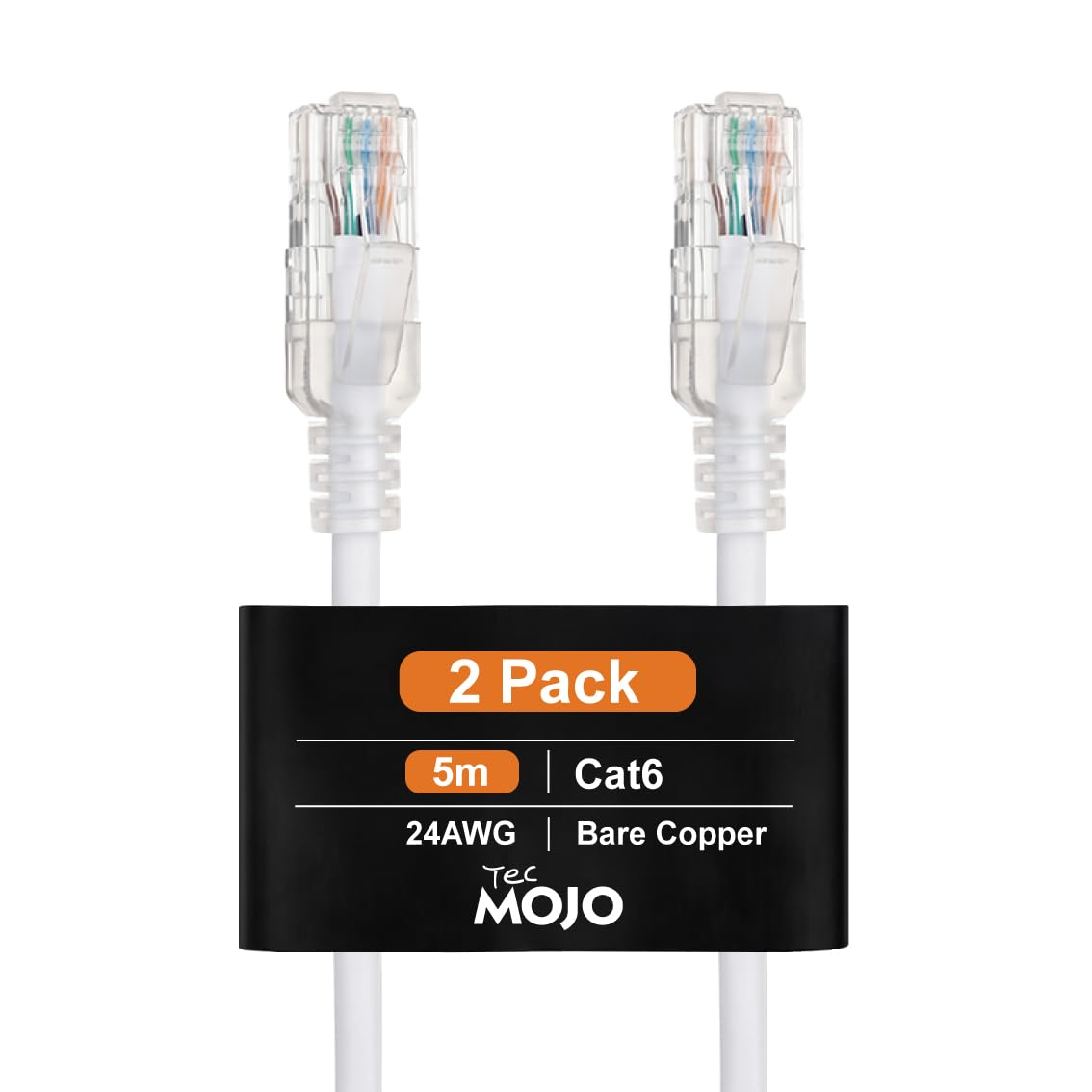 Tecmojo Ethernet Patch Cable 0.5M, 6 Pack, CAT6 UTP Gigabit LAN Network Cable, Pure Copper LSZH RJ45 Snag-Free Patch Cord Black