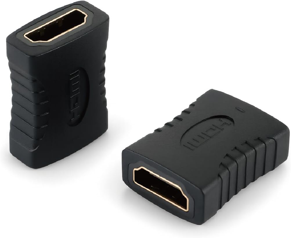 Tecmojo 8K HDMI Coupler, HDMI 2.1 Female to Female Connector Extender Gold-Plated High-Speed, Support 8K@60Hz / 4K@120Hz for Laptop, PC, Monitor, Projector, Roku TV, 2 Pack, Grey