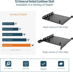 Tecmojo 1U Rack Shelf,19 inch Rack Shelf 8 inch Depth, Rack Mount Shelf, Server Rack Shelf and Network shelf with Anti-Slip Stops, 55lbs(25KG) Capacity of Vented 1U Shelf,No Lip(2 Pack)