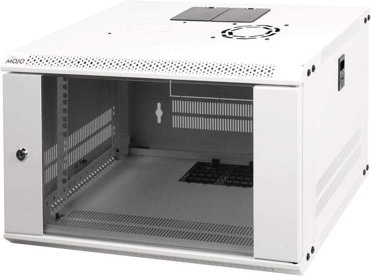 Tecmojo 9RU Wall Mount Network Cabinet, Data Server Rack Enclosure with Lockable Mesh Door and Side Panels, 50 kg /110 lbs Max Loading, 450 mm Deep, for 19 inches IT Equipment, Black