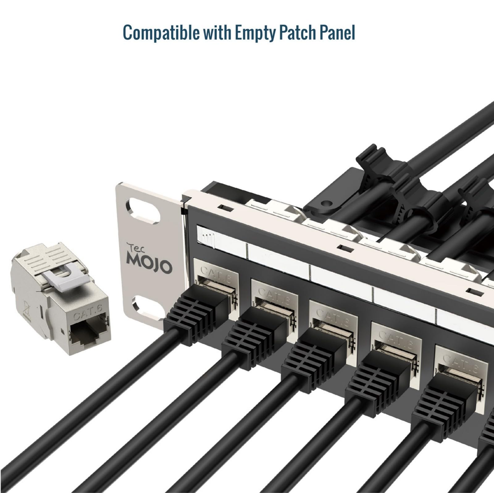 Tecmojo CAT6 Shielded keystone jack Gigabit (12, Silver, CAT6)