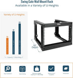 Tecmojo 6U Wall Mount Rack, Open Frame Server Rack, Network Rack for 19inch Computer/AV/Data/IT/Media Equipment, 18inch Depth, Swing Gate (6U/18inch Depth)