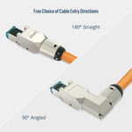 Tecmojo CAT8 Shielded RJ45 connector, Tooless Field Plug 40 Gigabit, 2 Pack