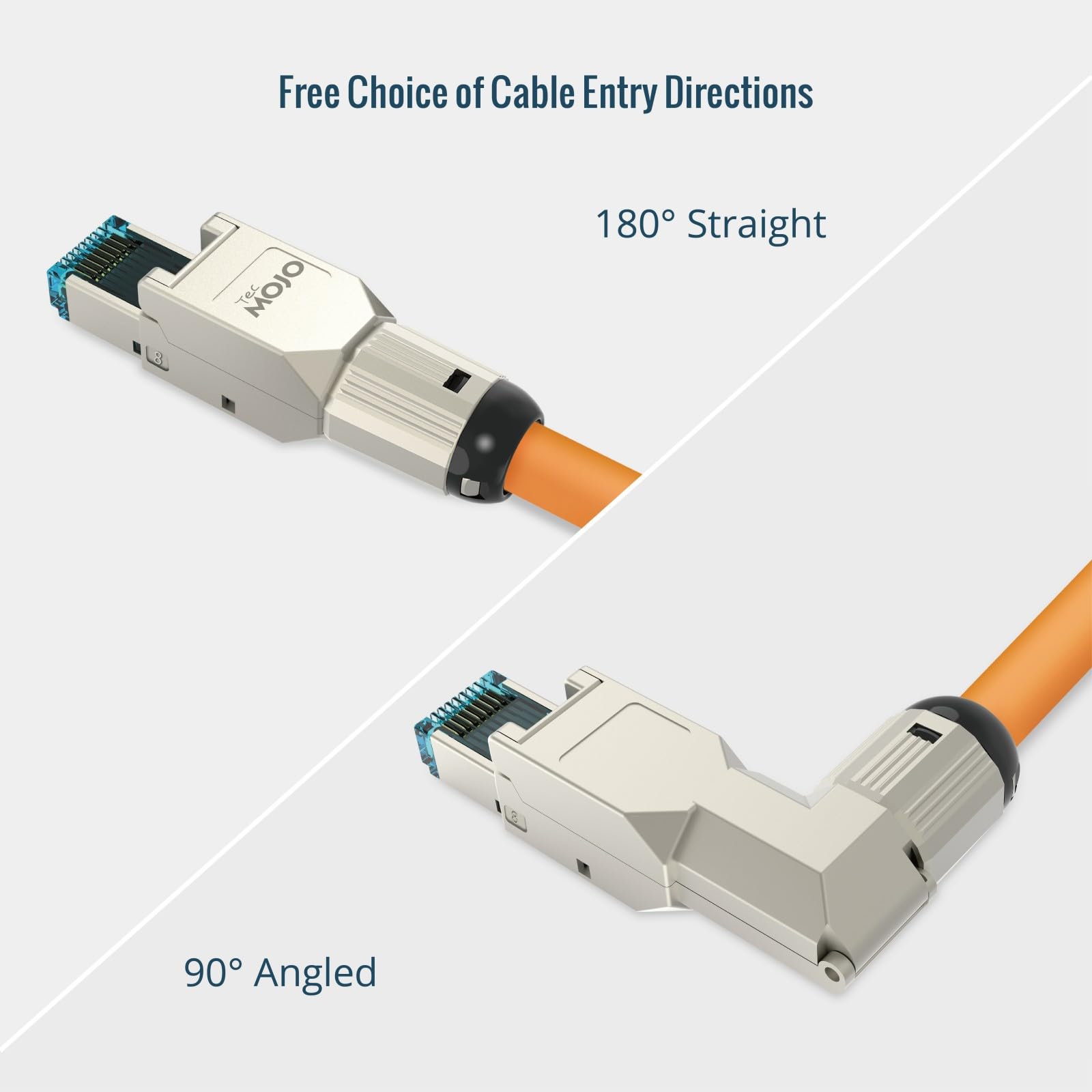 Tecmojo CAT8 Shielded RJ45 connector, Tooless Field Plug 40 Gigabit, 2 Pack