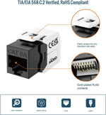 Tecmojo CAT6A Unshielded keystone jack 10Gigabit (12, Black)