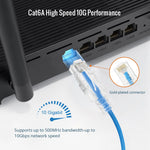 Tecmojo Ultra Slim 12 Pack,0.5M CAT6A Ethernet Patch Cable,UTP 10 Gigabit LAN Network Cable,30AWG LSZH RJ45 Patch Cord,Blue