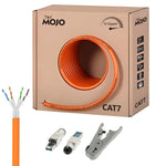 Tecmojo CAT8 S/FTP 20M, 40Gigabit LAN Ethernet Network Bulk Cable Pure Copper Conductor 22AWG with 40% Copper Braiding Shielding LSZH Dca, Yellow, with Cable Tool, RJ45 Connectors & Keystone Jacks