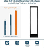 Tecmojo 45U 2-Post Open Frame Server Rack 19" Network, Server, AV, Data & IT Equipment, Telecom & Patch Panel Mount, 1763 lbs Capacity, Black
