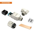 Tecmojo CAT8 Shielded RJ45 connector, Tooless Field Plug 40 Gigabit, 2 Pack