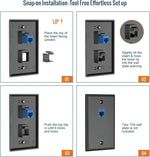 Tecmojo Blank Keystone Jack Insert (Black 25pack)