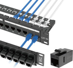 Tecmojo Cat6 19'' Network Patch Panel for Network Switch, 19inch Server Racks and Network Cabinets, Gigabit Support, Rack Mount, With Cable Management (Cat6 Coupler Patch Panel)