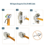 Tecmojo CAT6A Shielded keystone jack 10Gigabit (12, Silver, CAT6A)