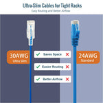 Tecmojo Ultra Slim 3 Pack,3M CAT6A Ethernet Patch Cable,UTP 10 Gigabit LAN Network Cable,30AWG LSZH RJ45 Patch Cord,Black