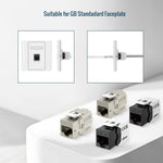 Tecmojo CAT6 unshielded keystone jack Gigabit (12, Black, CAT6)