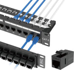 Tecmojo Cat6 19'' Network Patch Panel for Network Switch, 19inch Server Racks and Network Cabinets, Gigabit Support, Rack Mount, With Cable Management (Cat6 Coupler Patch Panel)