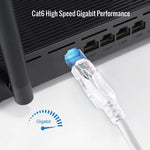 Tecmojo Ethernet Patch Cable 0.5M, 6 Pack, CAT6 UTP Gigabit LAN Network Cable, Pure Copper LSZH RJ45 Snag-Free Patch Cord Black