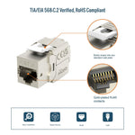 Tecmojo CAT6 Shielded keystone jack Gigabit (12, Silver, CAT6)