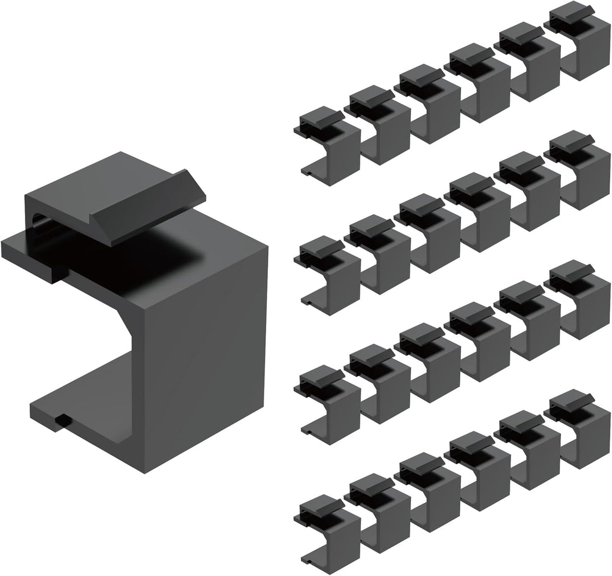 Tecmojo Blank Keystone Jack Insert (Black 25pack)