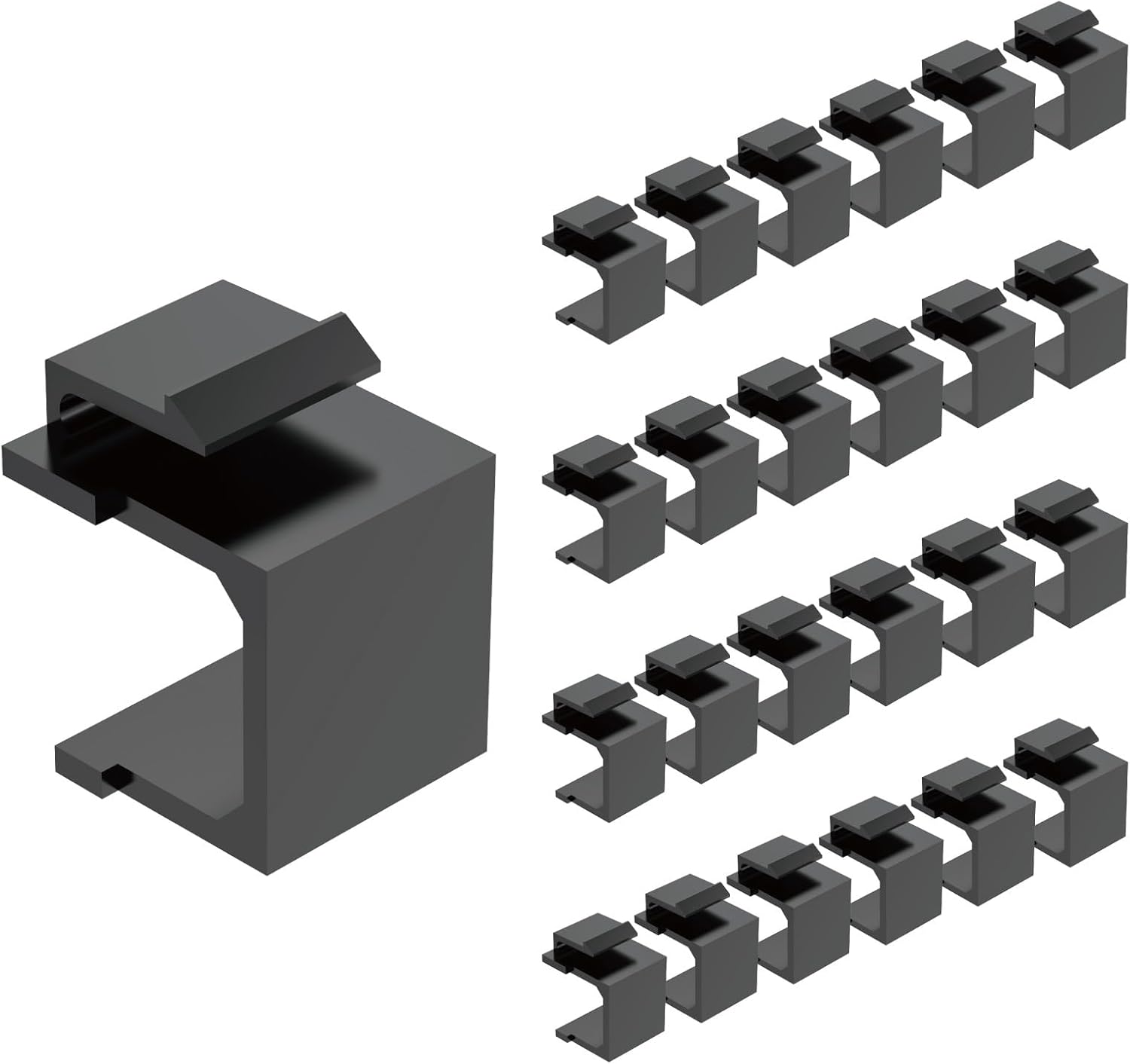 Tecmojo Blank Keystone Jack Insert (Black 25pack)