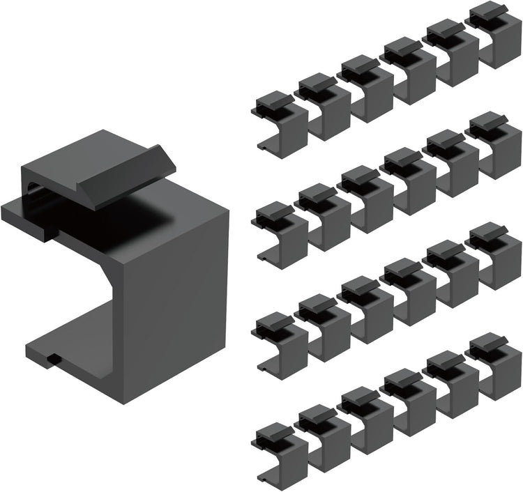 Tecmojo Blank Keystone Jack Insert (Black 25pack)
