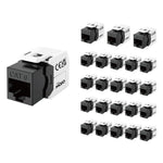 Tecmojo CAT6 unshielded keystone jack Gigabit (12, Black, CAT6)