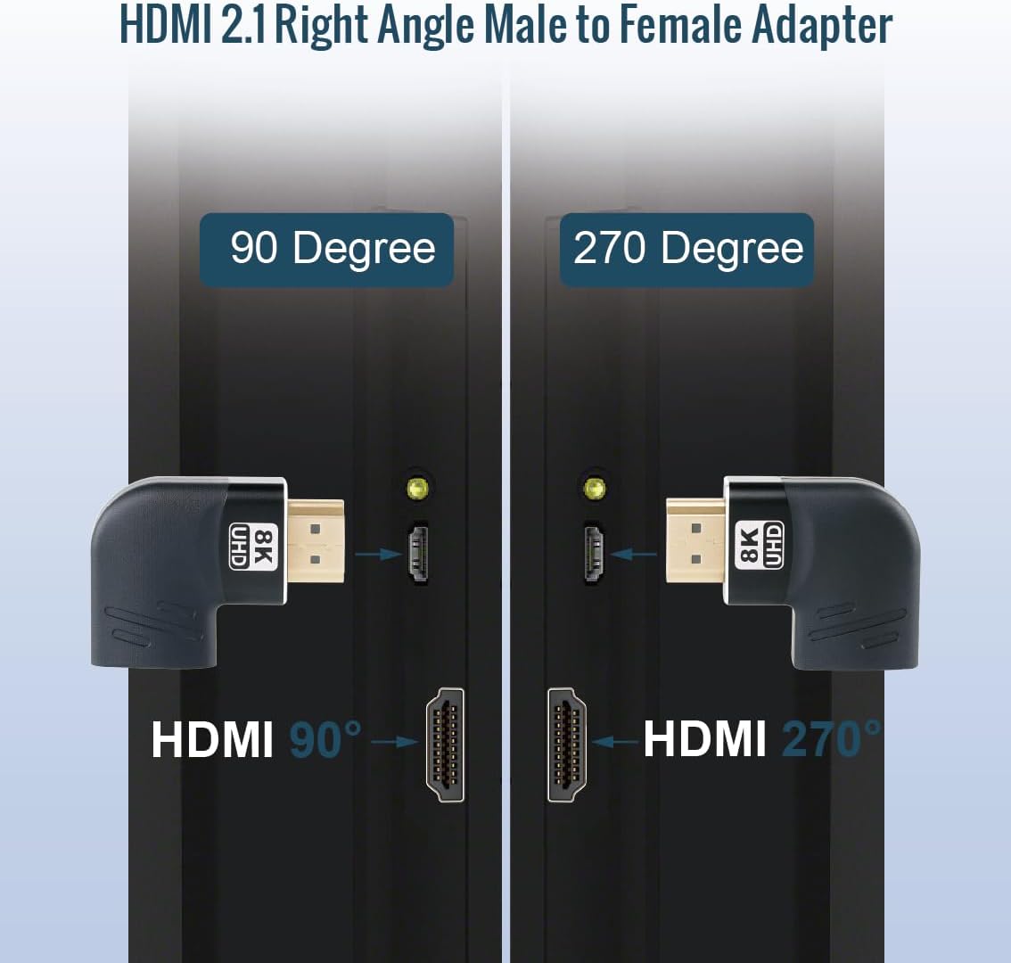 Tecmojo 8K HDMI Coupler, HDMI 2.1 Female to Female Connector Extender Gold-Plated High-Speed, Support 8K@60Hz / 4K@120Hz for Laptop, PC, Monitor, Projector, Roku TV, 2 Pack, Grey