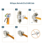 Tecmojo CAT6 Shielded keystone jack Gigabit (12, Silver, CAT6)