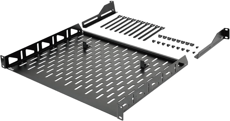 Tecmojo 1U Rack Shelf,19 inch Rack Shelf 8 inch Depth, Rack Mount Shelf, Server Rack Shelf and Network shelf with Anti-Slip Stops, 55lbs(25KG) Capacity of Vented 1U Shelf,No Lip(2 Pack)