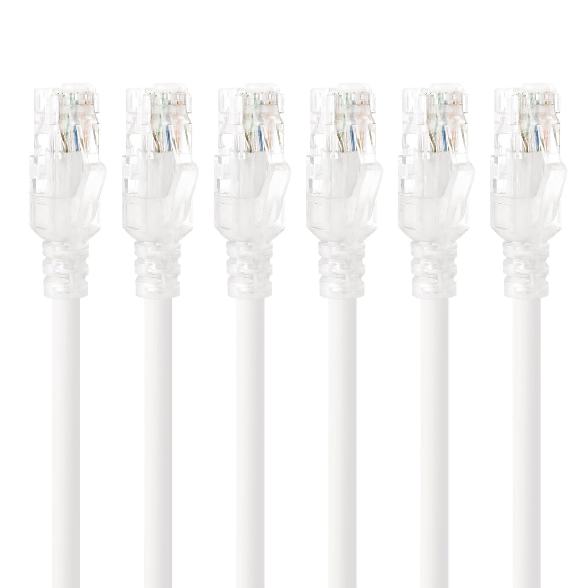 Tecmojo Ethernet Patch Cable 0.5M 6Pack, CAT6A UTP 10 Gigabit LAN Network Cable, Pure Copper LSZH RJ45 Snag-Free Patch Cord, White RAL9003