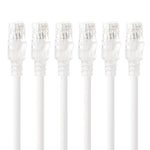 Tecmojo Ethernet Patch Cable 0.5M 6Pack, CAT6A UTP 10 Gigabit LAN Network Cable, Pure Copper LSZH RJ45 Snag-Free Patch Cord, White RAL9003