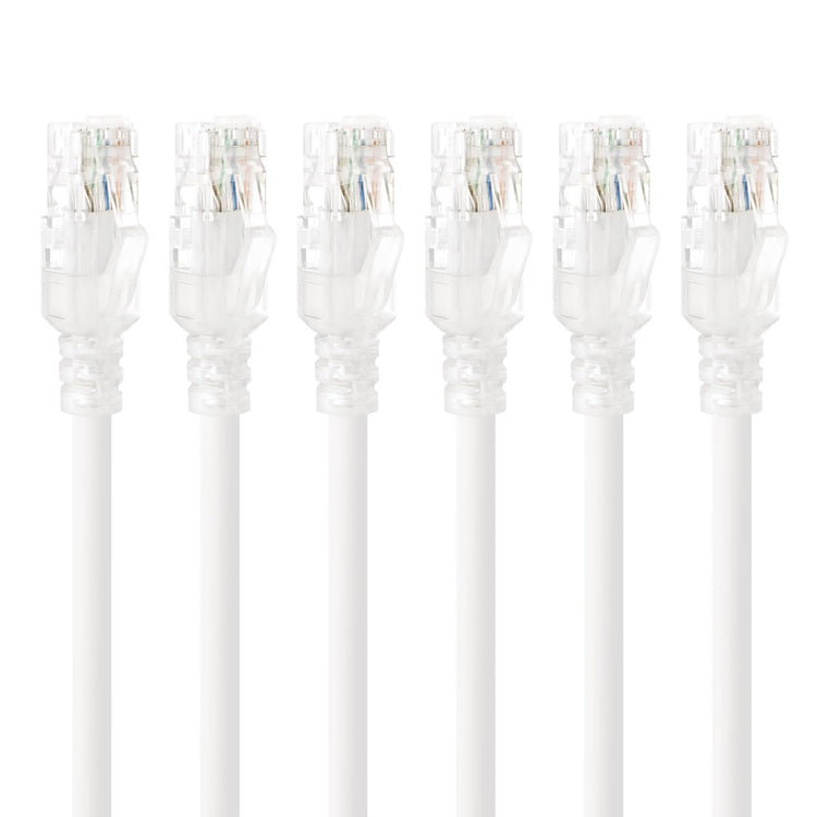 Tecmojo Ethernet Patch Cable 0.5M 6Pack, CAT6A UTP 10 Gigabit LAN Network Cable, Pure Copper LSZH RJ45 Snag-Free Patch Cord, White RAL9003