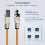 Tecmojo CAT8 S/FTP 20M, 40Gigabit LAN Ethernet Network Bulk Cable Pure Copper Conductor 22AWG with 40% Copper Braiding Shielding LSZH Dca, Yellow, with Cable Tool, RJ45 Connectors & Keystone Jacks