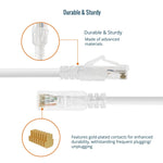 Tecmojo Ethernet Patch Cable 0.5M 6Pack, CAT6A UTP 10 Gigabit LAN Network Cable, Pure Copper LSZH RJ45 Snag-Free Patch Cord, White RAL9003