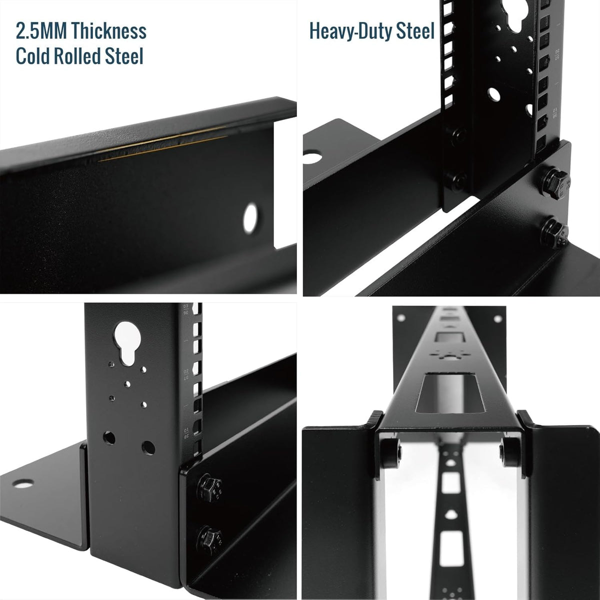 Tecmojo 45U 2-Post Open Frame Server Rack 19" Network, Server, AV, Data & IT Equipment, Telecom & Patch Panel Mount, 1763 lbs Capacity, Black