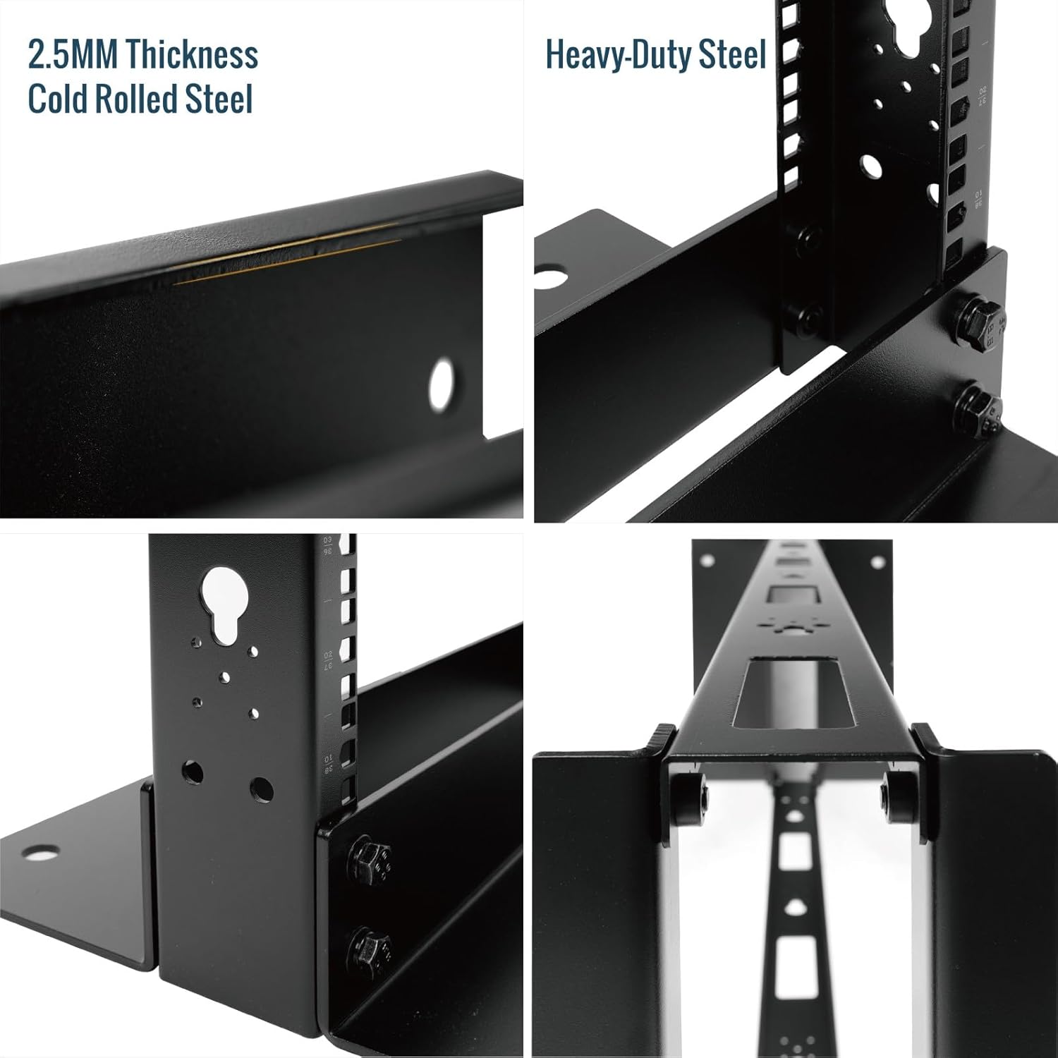 Tecmojo 45U 2-Post Open Frame Server Rack 19" Network, Server, AV, Data & IT Equipment, Telecom & Patch Panel Mount, 1763 lbs Capacity, Black