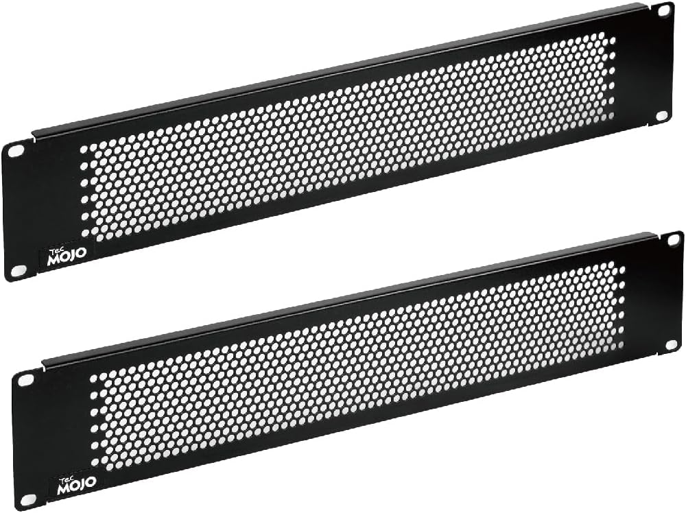 Tecmojo 2U Blank Panel,Rack Mount Plate for 19inch Server Rack,Network Rack,Enclosures and Cabinets,Vented,Black(2 Pack)
