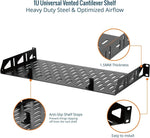Tecmojo 1U Rack Shelf,19 inch Rack Shelf 8 inch Depth, Rack Mount Shelf, Server Rack Shelf and Network shelf with Anti-Slip Stops, 55lbs(25KG) Capacity of Vented 1U Shelf,No Lip(2 Pack)