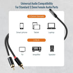 Tecmojo 2 Pack Audio Y Cable 3.5mm Female to 2 RCA Splitter Male Audio Y Cable, Gold Plated Adapter for TV, Smartphones, Reco